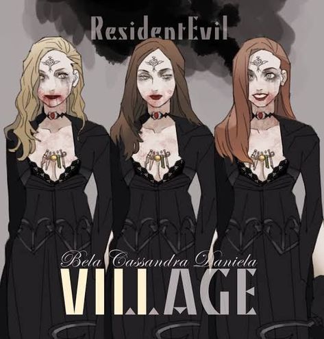 Resident Evil 8 Fanart, Dimitrescu Daughters, Dimitrescu Sisters, Resident Evil Vii, Resident Evil Anime, Resident Evil Funny, Lady Dimitrescu, Resident Evil Girl, Resident Evil Collection