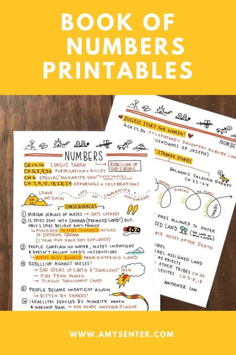 Study the Bible Book of Numbers with this Printable Numbers Bible, Book Of Deuteronomy, Book Of Numbers, Hebrew Lessons, Study The Bible, Bible Study Printables, Bible Journaling Ideas Drawings, Bible Book, Bible Printables