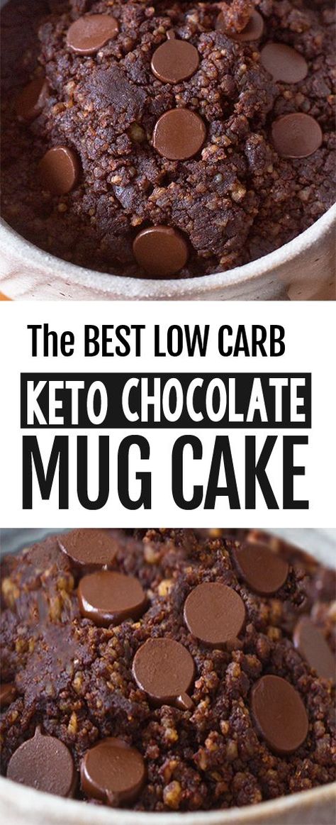 How to make an easy keto chocolate mug cake for dessert #lowcarb #dessert #keto #ketodessert #cake #chocolate #mugcake #ketocake #recipe #sugarfree Almond Flour Mug Cake, Low Carb Chocolate Cake, Low Carb Mug Cakes, Keto Chocolate Mug Cake, Vegan Mug Cakes, Grain Brain, Keto Mug, Mug Cake Healthy, Healthy Chocolate Recipes