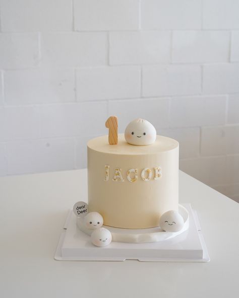 Baby Bao Jacob is one! 🥳 Bao First Birthday, Bao Party, Dumpling Cake, One Month Baby, Matcha Cake, Bao Buns, Custom Birthday Cakes, Baby Shoot, Baby Inspiration