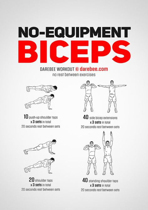 No-Equipment Biceps Workout Arm Workout Men No Equipment At Home, How To Get Bigger Arms No Equipment, Body Weight Bicep Workout, Work Out Men At Home, Upper Chest Workout Men No Equipment, Arms No Equipment Workout, Biceps Bodyweight Exercise, Bicep Workout Women No Equipment, Bicep And Tricep Workout No Equipment