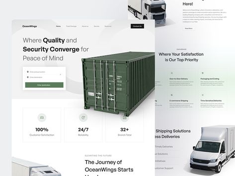 Logistic Landing Page by Onky for 10am Studio on Dribbble Shipping Company Website Design, 3d Landing Page, Logistics Website Design, Moving Company Website Design, Logistics Presentation Design, Logistics Landing Page Design, 3pl Logistics, Beautiful Website Design, App Ui Design