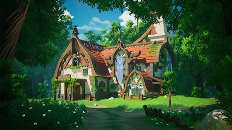 ArtStation - Link's House - Stylized Unreal Engine 5 Environment Stylized Environment, 3d Modelling, Unreal Engine, 3d Animation, First Time, Engineering, Art Design, Art