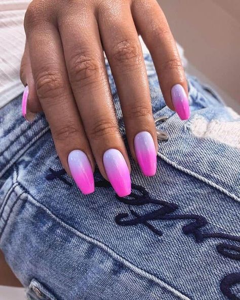 Summer Ombre Nails, Orange Ombre Nails, Purple Nail Art Designs, Purple Ombre Nails, Unghie Sfumate, Purple Nail Art, Pink Ombre Nails, Ombre Nail Designs, Nail Art Ombre