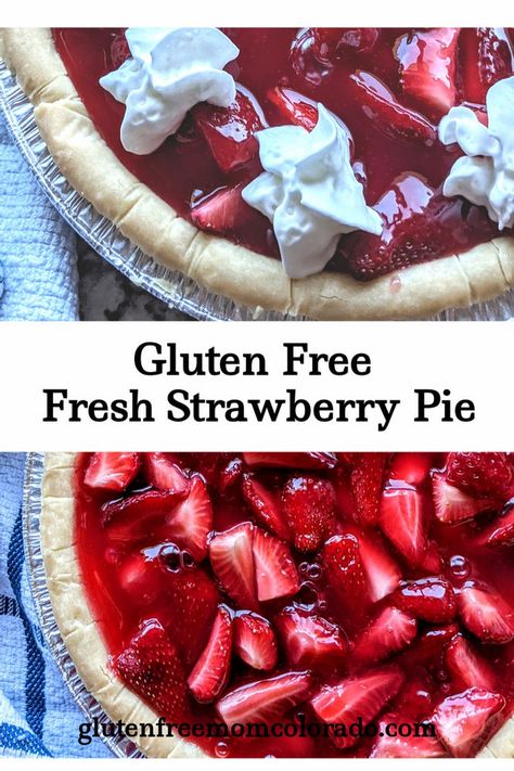 Gluten Free Layered Dessert, Gluten Free Strawberry Pie Filling, Gf Strawberry Recipes, Gluten Free Strawberry Pie Recipe, Gf Strawberry Dessert, Gluten Free Strawberry Dessert, Gluten Free Strawberry Pie, Gluten Free Pie Recipes, Gluten Free Summer Desserts