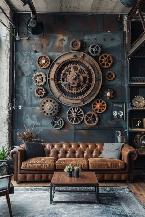 29 Industrial Living Room Ideas 25 Industrial Room Decor, Industrial Living Room Ideas, Rustic Industrial Living Room, Modern And Rustic Decor, Industrial Office Decor, Industrial Style Living Room, Industrial Living Room, Ceramic Toilet, Steel Furniture Design