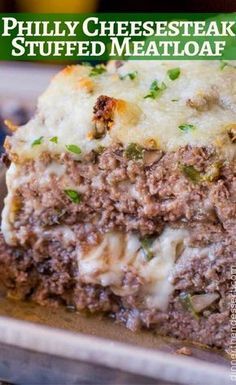 Cheesesteak Meatloaf, Meatloaf Stuffed, Cheeseburger Meatloaf, Cheese Stuffed Meatloaf, Stuffed Meatloaf, Meatloaf Dinner, Good Meatloaf Recipe, Best Meatloaf, Philly Cheese