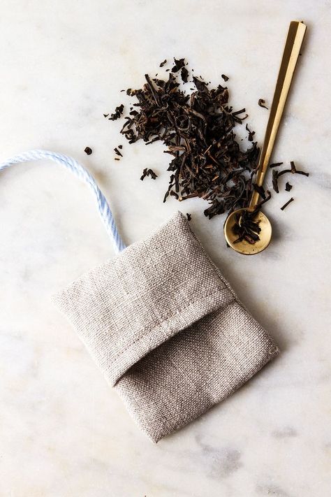 REUSABLE TEA BAG — Terra Luna | Diy tea bags, Tea bag, Bags Diy Tea Bags, Soup Store, Tea Diy, Sustainable Textiles, Produce Bags, Handmade Textiles, Cotton String, Loose Tea, Organic Linens