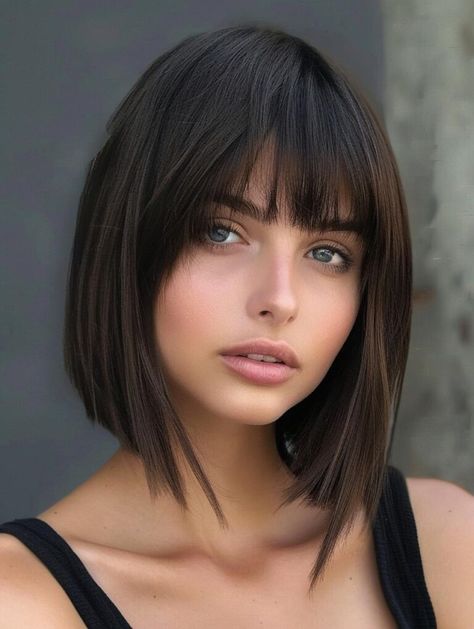 Explore Trendy Bob Hairstyles with Bangs for Fresh and Stylish Looks Dark Long Bob With Bangs, Katie Holmes Bob With Bangs, Square Bob With Bangs, Curtain Bangs Medium Bob, Above Shoulder Bob With Bangs, A Line Bangs, Middle Part Bob With Bangs, Dark Hair Bob With Bangs, Angled Long Bob With Bangs