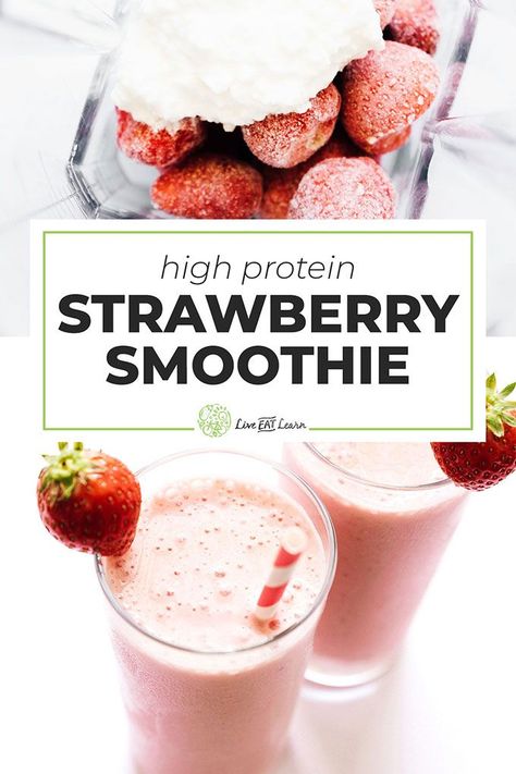 Smoothie Cottage Cheese, High Protein Strawberry Smoothie, Smoothie Recipes With Cottage Cheese, Cottage Cheese Shake Recipes, Protein Shake With Cottage Cheese, Cottage Cheese Smoothie Healthy, Strawberry Cottage Cheese Smoothie, Smoothies With Cottage Cheese, Cottage Cheese Shake