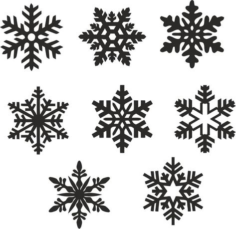 Christmas snowflake icons set vector Free Vector cdr Download - 3axis.co Snowflake Silhouette, Snowflake Template, Cricut Christmas Ideas, Watercolor Christmas Tree, Creepy Christmas, Cdr File, Cricut Free, 3d Christmas, Cricut Projects Vinyl