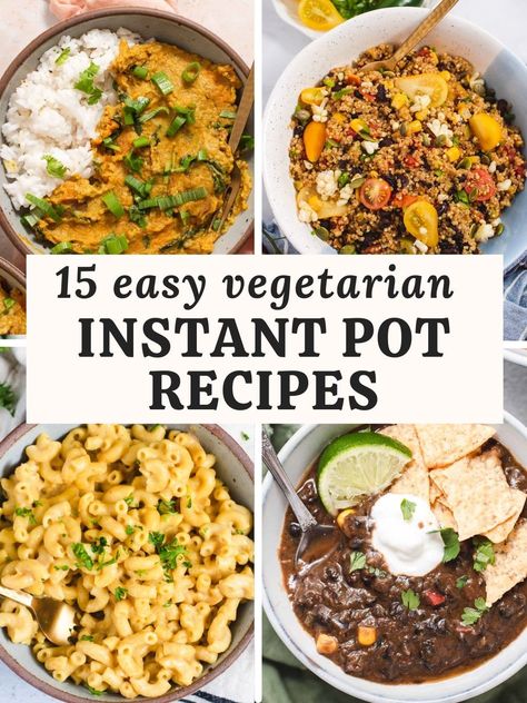 Main Course Meals, Vegetarian Instant Pot Recipes, Instant Pot Vegetarian, Instant Pot Recipes Vegetarian, Vegetarian Instant Pot, Vegetarian Soup Recipes, Healthy Family Dinners, Dump Meals, Easy One Pot Meals