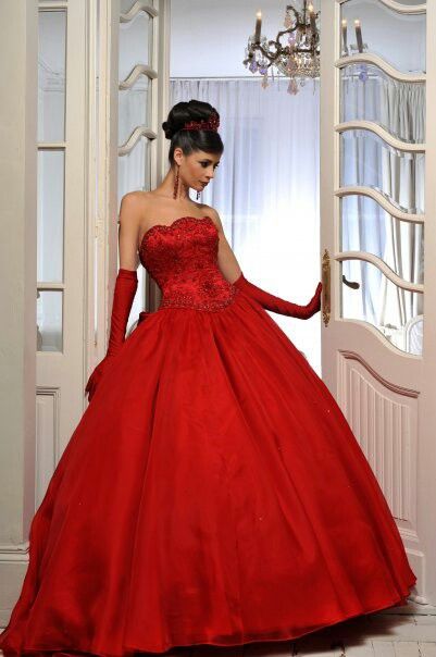 . Ball Gown With Gloves, Gown With Gloves, Red Ball Gown, Ballroom Gowns, Red Wedding Dress, Women In Red, Red Wedding Dresses, All Things Red, Seeing Red