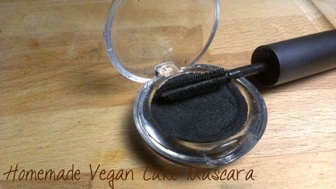 DIY: Vegan Mascara & Cake Mascara · Bath and Body | CraftGossip.com Mascara Recipe, Cake Mascara, Homemade Mascara, Applying Mascara, Diy Mascara, Make Your Own Makeup, Vegan Mascara, Homemade Makeup, Natural Mascara