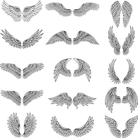 Sewing Tattoos, Alas Tattoo, Wing Tattoo Men, Angel Wings Drawing, Wing Tattoo Designs, Monochrome Illustration, Labels Design, Tattoo Zeichnungen, Wings Drawing