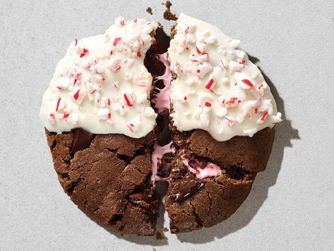 Peppermint Crunch Stuffed Cookies | Hy-Vee Festive Christmas Cookies, Pumpkin Donut Holes, Cookies Peppermint, Corn Cookies, Peppermint Crunch, Soft Chocolate Cookie, Chocolate Peppermint Cookies, Festive Recipes, Stuffed Cookies