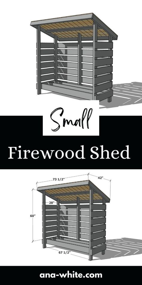 Small Wood Storage Outdoor, Firewood Lean To, Small Firewood Shed, Diy Wood Shed Outdoor Storage, Woodshed Ideas, Garage Upgrades, Small Wood Shed, Firewood Rack Plans, Firewood Shed Plans