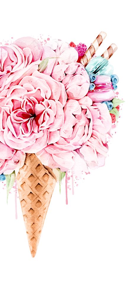 Pink Vespa, Ice Cream Wallpaper, Floral Ice, Iphone Art, Flowers Illustration, Illustration Blume, Cream Wallpaper, Cat Air, Iphone Xs Max Case