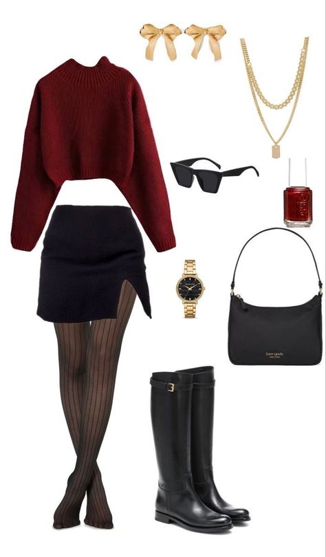 Nice Winter Outfits Classy, Classy 90s Outfits, Dark Autumn Outfits Style, Mode Ootd, Romantic Look, Ținută Casual, Elegantes Outfit, A Skirt, Outfit Inspo Fall