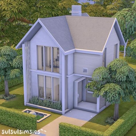 Cool Houses Sims 4, Basic Sims 4 House, Sims 4 Tiny House Floor Plans With Loft, Tiny Sims 4 House, Sims 4 Tiny House Ideas, Newcrest Sims 4 Ideas, The Sims House Ideas, Ts4 House Ideas, Cute Sims 4 Houses