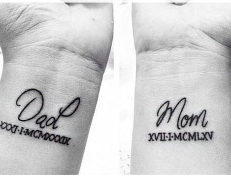 Dad and mom Mum And Dad Tattoos, Remembrance Tattoos, Mother Tattoos, Inspiration Tattoos, Disney Tattoo, Dad Tattoos, Memorial Tattoos, Family Tattoos