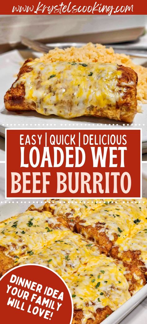 Discover the deliciousness of Loaded Smothered Beef Burritos tonight! My dinner recipes are perfect for busy weeknights or for a special dinner party. These easy, mouth-watering wet burritos will become a family favorite in no time. Don't miss out on this scrumptious sauced casserole – Click that save button now! Loaded Smothered Beef Burritos, Loaded Beef Enchiladas, Deconstructed Burrito Casserole, Enchilada Burrito Recipe, Grilled Beef Burritos, Loaded Enchilada Casserole, Easy Wet Burrito Recipe Ground Beef, Beef Bean Burritos Easy Recipes, Best Burritos Ever