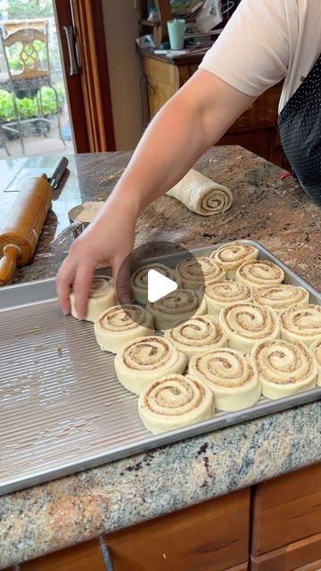 Rachel Ballinger on Instagram: "Cinnamon Rolls! Another classic recipe that will forever remind me of my mom. I remember watching her make dozens and dozens of these sweet rolls. Now it’s my turn. 😊♥️  Mamaw’s Delicious Cinnamon Rolls  Mix and heat: 1 cup milk 3 tablespoons sugar 2 teaspoons salt 4 tablespoons olive oil Heat till skin forms on milk or just before it boils. Then cool till lukewarm.   Mix together in large bowl: 1 cup lukewarm water 1 tablespoon sugar  1 tablespoon yeast   Add the lukewarm milk mixture to the bowl with water and yeast. Add an egg and about 6 cups of flour. Mix and knead to make a soft, elastic dough. Cover and let rise till double about an hour.  Punch down dough and grease bottom and sides of bowl. Cover and let rise again till double, about an hour.  Roll One Rise Cinnamon Rolls, What To Serve With Cinnamon Rolls, Desert Rolls Recipe, Classic Cinnamon Rolls, Recipe For Cinnamon Rolls Easy, Giant Cinnamon Rolls Easy, Cinnamon Rolls Gift Packaging, Bulk Cinnamon Roll Recipe, Bread Buns Recipe Dinner Rolls