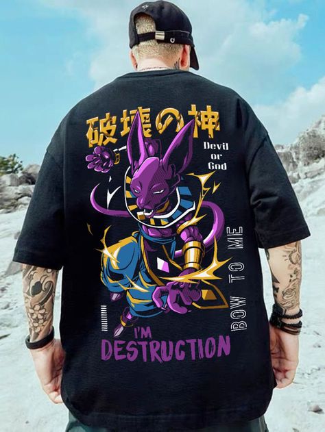 I M Destruction Oversized Printed T-Shirt Oversized T-shirt With Custom Print, Oversized Printed T-shirt For Streetwear, Oversized Modern T-shirt For Streetwear, Oversized T-shirt With Back Print For Streetwear, Tshirt Branding, Oversized Black T-shirt With Character Print, Black Tracksuit, Black Hoodie Men, Buy Hoodies