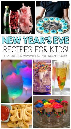 Sweet and creative food will be a hit at a New Year’s Eve Party with kids. Here are some fun ideas you might enjoy! This post contains affiliate links. Please see my disclosure policy. Cotton Candy Magic Mocktail – Fill a glass with pink cotton candy and slowly pour Lime Perrier over top of it. (I … New Years Eve Recipes, Dessert Nouvel An, New Years Eve Snacks, New Years Eve Menu, New Years With Kids, New Year's Snacks, New Years Eve Party Ideas Food, New Years Eve Dessert, Arts N Crafts