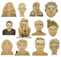 Cardboard Portraits, Classe D'art, Sculpture Inspiration, High School Art Lessons, High School Art Projects, Sculpture Lessons, Cardboard Sculpture, Posca Art, Cardboard Cutouts