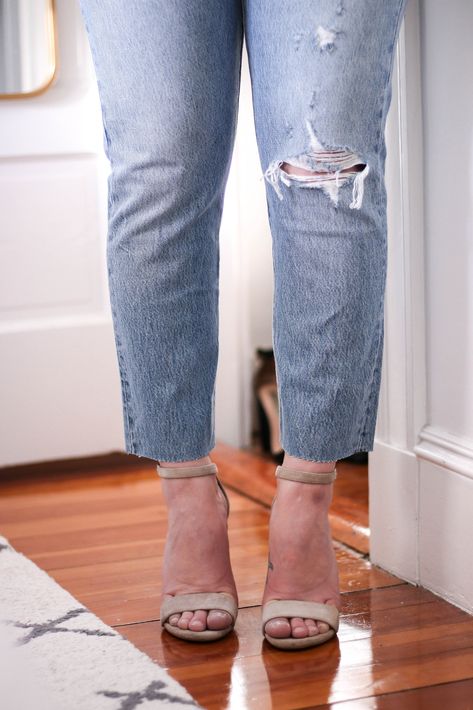 raw hem levi jeans Jeans Are Too Long, Jean Trends, Raw Hem Jeans, Short Legs, Too Long, Put On, Levi Jeans, Two By Two, Sewing