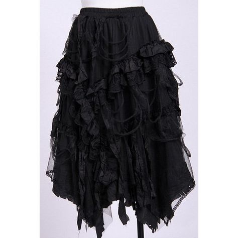 Black Goth Rock Handkerchief Hem Torn Skirt by RQBL (2.210 CZK) ❤ liked on Polyvore featuring skirts, layered skirt, black gothic skirt, ripped skirt, black skirt and gothic skirt Ripped Skirt, Trill Fashion, Handkerchief Hem Skirt, Goth Skirt, Gothic Skirt, Goth Rock, Distressed Skirt, Gothic Skirts, Black Goth