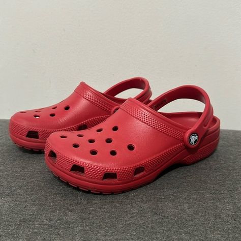 Unisex red crocs Red Crocs, Crocs Shoes, Shoe Collection, Me Too Shoes, Like New, Red, Closet, Fashion Tips, Clothes Design