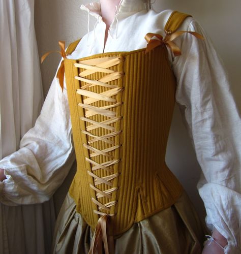 17th century reproduction reed-boned stays by Redthreaded 17th Century Stays, Scad Fashion, 17th Century Dress, Corset Stays, Dutch Clothing, 18th Century Stays, 17th Century Clothing, Victorian Shirt, Historical Sewing