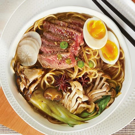 Warm up with our recipe for Beef Bone Broth Ramen with Ribeye and Mushrooms. Deeply satisfying and quick to prepare, it tops our list of favorite things! Recipes With Beef Bone Broth, Bone Broth Ramen, Beef Bone Broth Recipe, Ramen Beef, Beef Ramen Recipe, List Of Favorite Things, Beef Ramen, Ramen Broth, Ramen Recipe