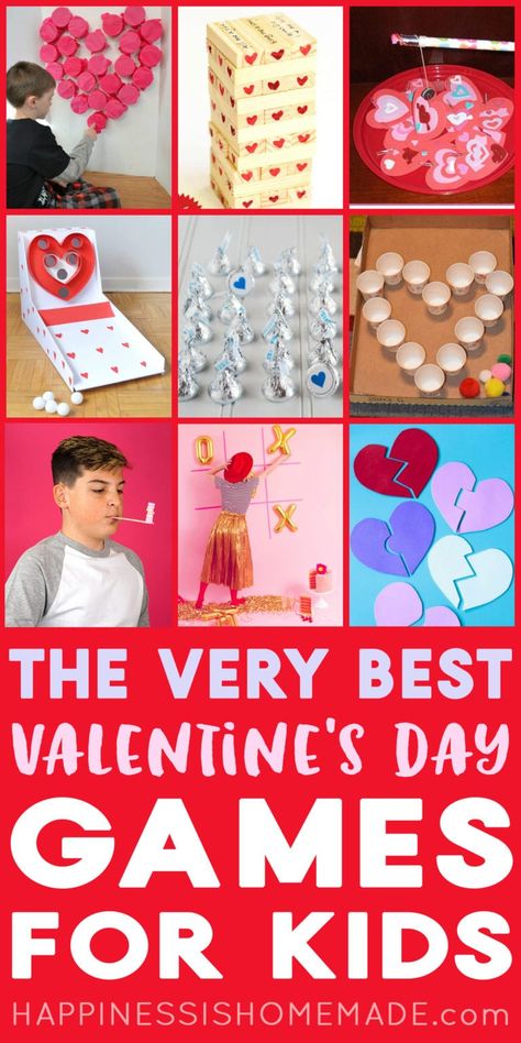 Valentine Games For Kids, Classroom Valentines Party, Kids Valentine Party, Valentines Class Party, Valentine's Day Party Games, Valentine Party Game, Games For Kids Classroom, Kindergarten Valentines, Easy Valentine Crafts