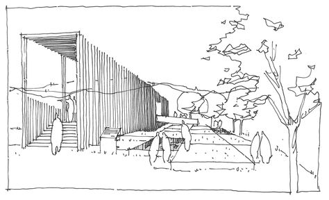 Villa B,Sketch Hand Sketch Architecture, Perspective Sketch Architecture, Architecture Sketch Simple, Sketch Perspective, White Sketches, Conceptual Sketches, Perspective Sketch, Architectural Sketches, Architecture Sketchbook