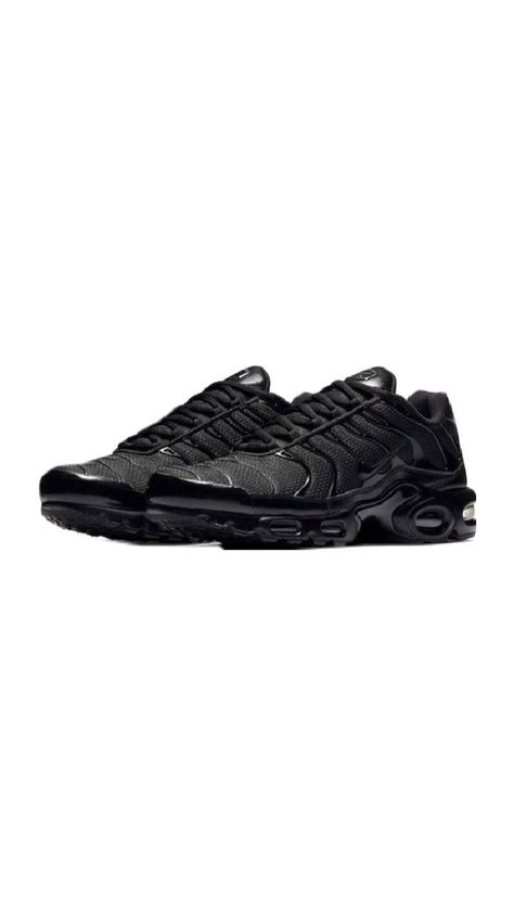 Nike Tn Triple Black, All Black Tns, Tn Noir, Black Tns, Tns Nike, Nike Tn Shoes, Nike Air Plus, Nike Tns, Nike Air Max Plus Black