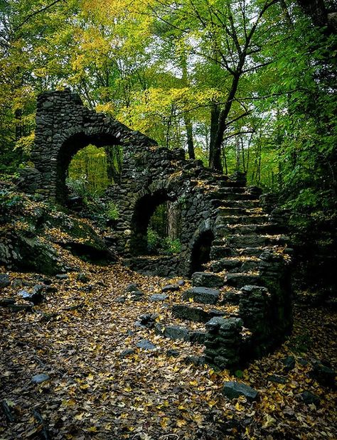 All 513 acres of Madame Sherri Forest are beautiful, but we're especially fond of the section that holds the ruins of the castle from which it gets its name! Woodland Trail, Fantasy Inspo, Real Castles, Beautiful Ruins, Ya Fantasy, Castle Ruins, Fantasy Castle, The Ruins, Fantasy Adventure