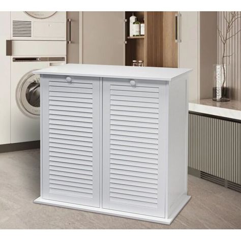 Laundry Folding Station, Cabinet Laundry Hamper, Clothes Sorting, Tilt Out Laundry Hamper, Laundry Cabinets, Laundry Center, Laundry Sorter, Primary Bath, Laundry Room Bathroom