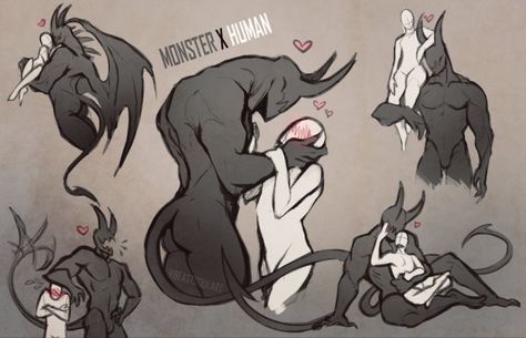 Monster X Human, Desen Anime, Ship Drawing, Diabolik, Figure Drawing Reference, صور مضحكة, 영감을 주는 캐릭터, Art Tutorials Drawing, Anime Poses Reference