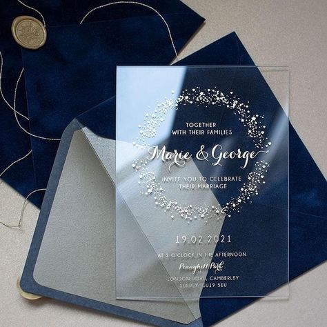 Glass Wedding Invitations, Glass Invitations, Acrylic Wedding Card, Luxury Wedding Invitations Design, Clear Wedding Invitations, Gold Wax Seal, Fairytale Wedding Invitations, Magic Dust, Unique Wedding Cards