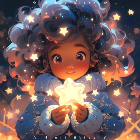 Star Child, Illustration Art Kids, Slaap Lekker, Animation Artwork, Book Illustration Art, Star Children, Cute Love Cartoons, Cute Cartoon Drawings, Download Cute Wallpapers