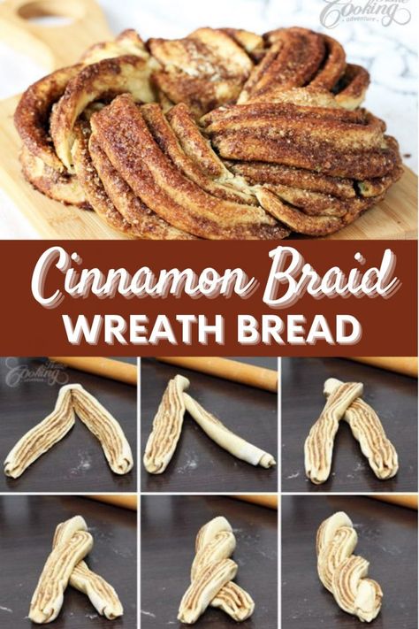 How To Make Cinnamon Braid Bread | The WHOot Cinnamon Wreath, Braid Bread, Banoffee Tart, Wreath Recipe, Bread Wreath, Sausage Rolls Recipe, Sugar Bread, Old Fashioned Recipe, Braided Bread