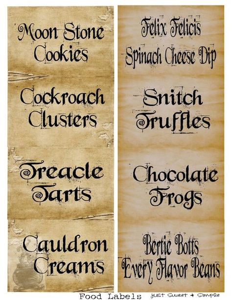 Harry Potter Food &Drink Labels Harry Potter Snacks, Harry Potter Bridal Shower, Harry Potter Candy, Classe Harry Potter, Harry Potter Halloween Party, Cumpleaños Harry Potter, Harry Potter Bday, Harry Potter Classroom, Harry Potter Printables