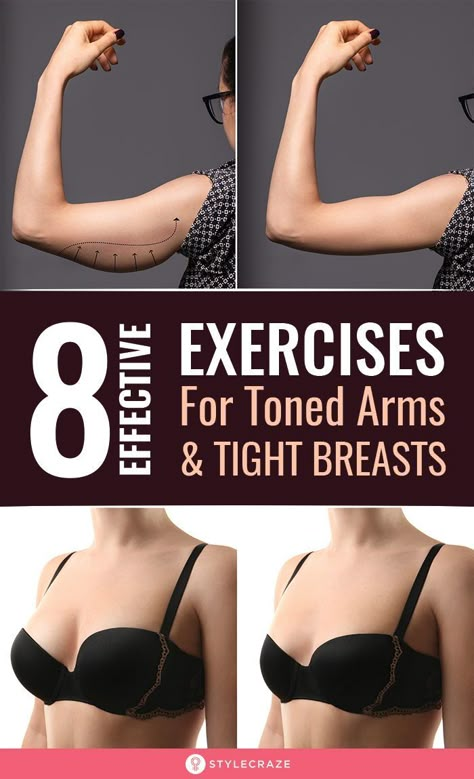 8 Easy Exercises For Beautiful Arms And Tight Breasts: We have listed down 8 such exercises, which if included in your daily workout routines, will help you in achieving those perkier breasts and sleek, toned arms. #Exercises #Health #Fitness #Workout #TonedArms Short Workout, Workout Hiit, Arm Workout Women, Beautiful Arms, Easy Exercises, Breast Workout, Yoga Video, Arm Fat, Daily Exercise Routines