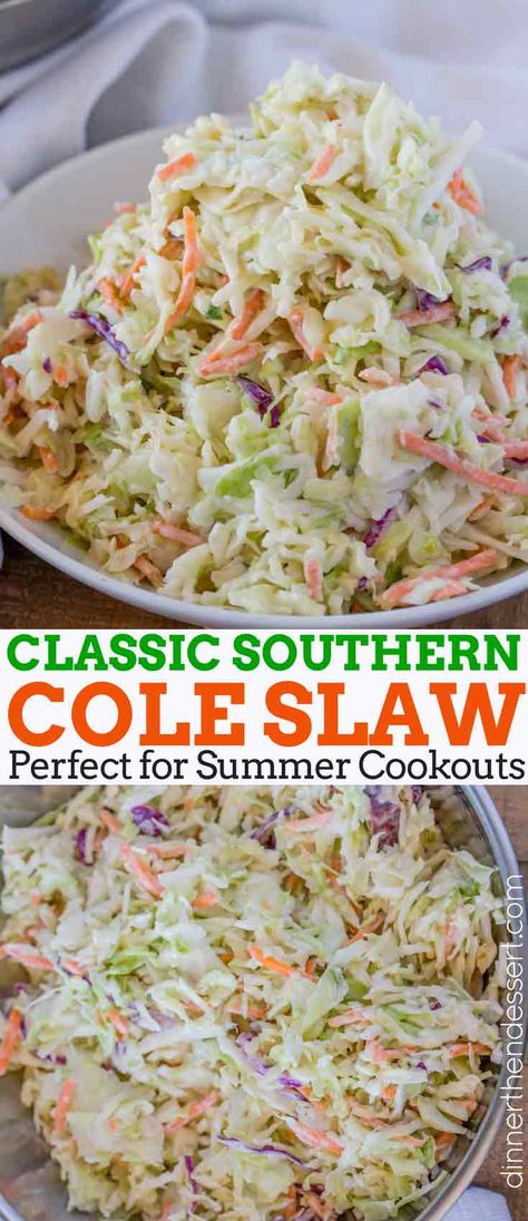 Homemade Slaw Dressing, Easy Cole Slaw, Coleslaw Recept, Southern Coleslaw, Homemade Slaw, Easy Coleslaw, Coleslaw Recipe Easy, Slaw Dressing, Vegan Coleslaw