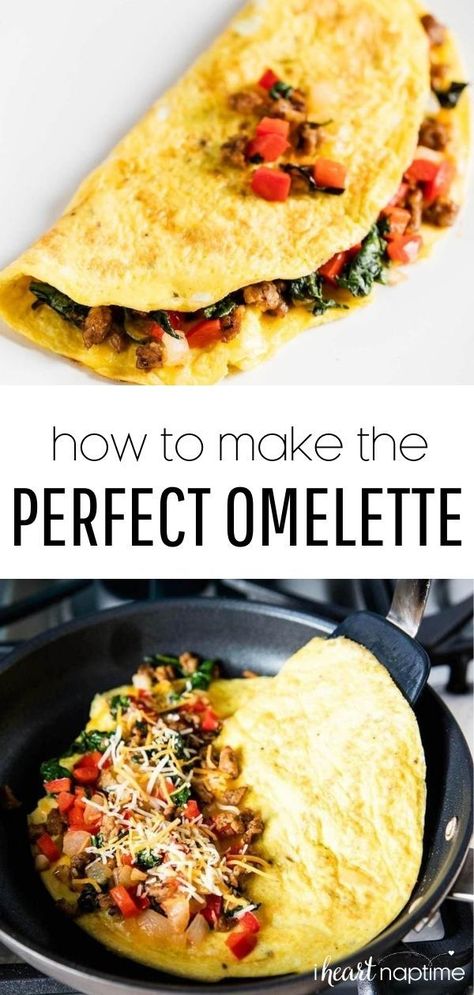 Best Omelette, Healthy Omelette, Perfect Omelette, Omlet Recipes, Omelette Recipe Easy, Cheese Omelette, Omelets Recipe, Veggie Omelette, Eggs Breakfast