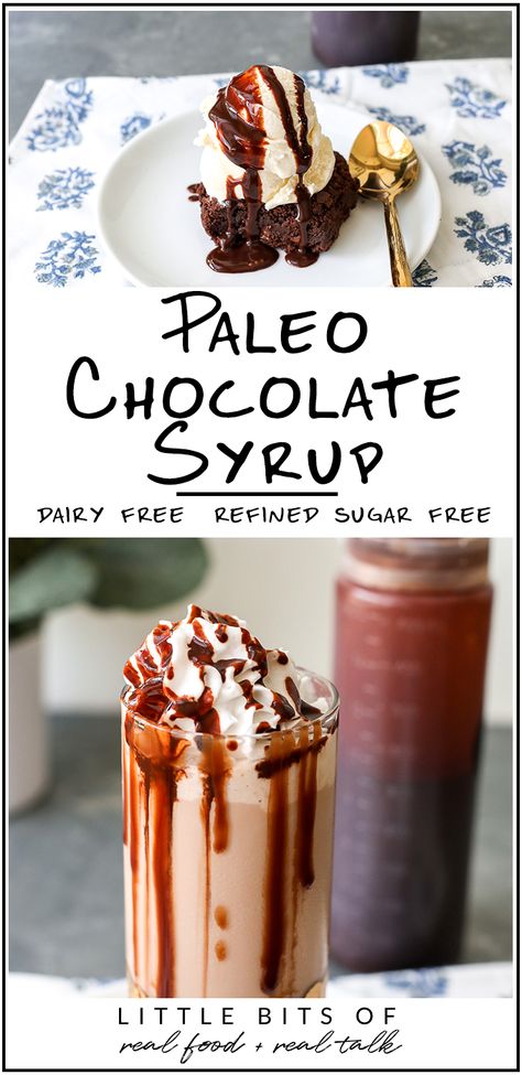 Paleo Chocolate Sauce, Paleo Coffee Syrup, Healthy Chocolate Syrup, Paleo Jam, Aip Sauces, Chocolate Syrup Recipe, Paleo Hot Chocolate, Paleo Coffee, Chocolate Syrup Recipes