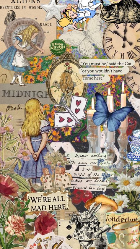 #aesthetic #vintage #vintageaesthetic #aliceinwonderland #alice #core #collageart #art Alice Core, Alice In Wonderland Background, Alice In Wonderland Vintage, Alice In Wonderland Drawings, Alice In Wonderland Aesthetic, Alice In Wonderland Disney, Princess Wallpaper, Cute Emoji Wallpaper, Pinturas Disney